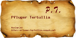 Pfluger Tertullia névjegykártya